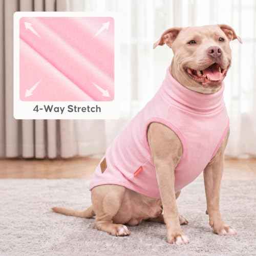 2Pack Dog Sweater for Large Dog Fleece Sweatshirt Coat (XX-Large (32-55lbs) / Pink Leopard)