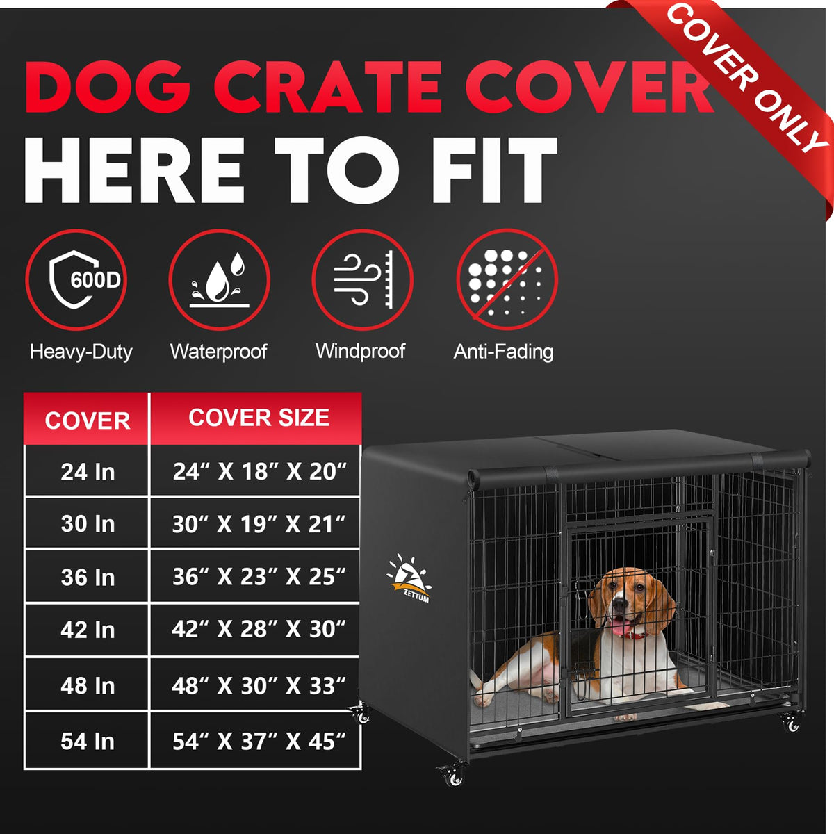 Dog Crate Cover 36 Inch (36.0"L x 23.0"W x 25.0"H)
