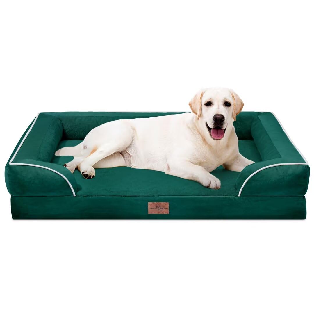 Waterproof Orthopedic Dog Beds for Extra Large Dog (45.0"L x 35.0"W x 8.5"Th / Emerald)