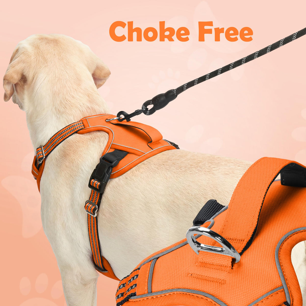 Dog Harness for Large Dogs (Orange / Large)
