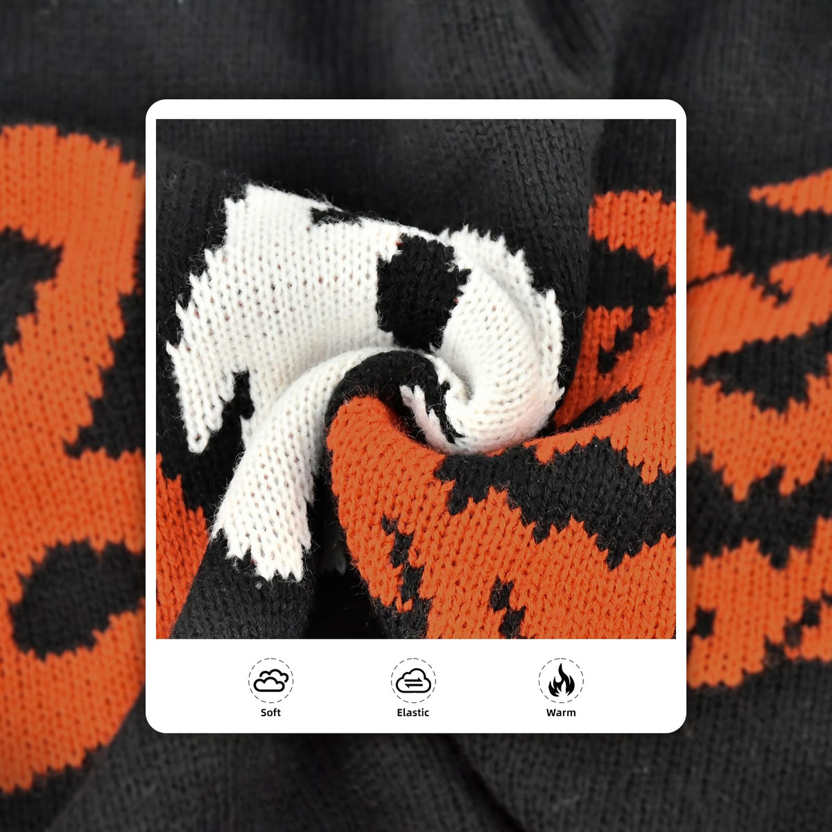 Halloween Dog Stripe Sweater Cute Pumpkin Ghost Pattern Pet Knitwear Clothes Festival Boo Letters Outfits Halloween Costume for Small Middle Large Dogs 3XL (XXX-Large)