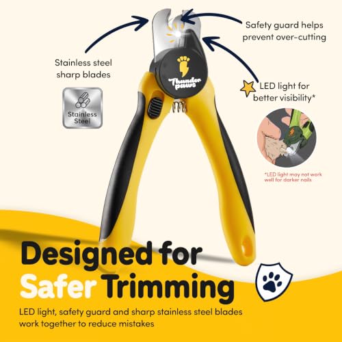 LED Dog Nail Clippers with Light (Yellow / Large)