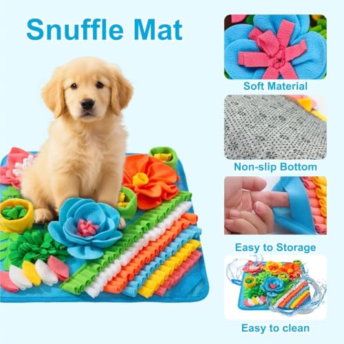 15.4" Snuffle Mat for Small Dogs Cats (15.4"L x 15.4"W / blue)