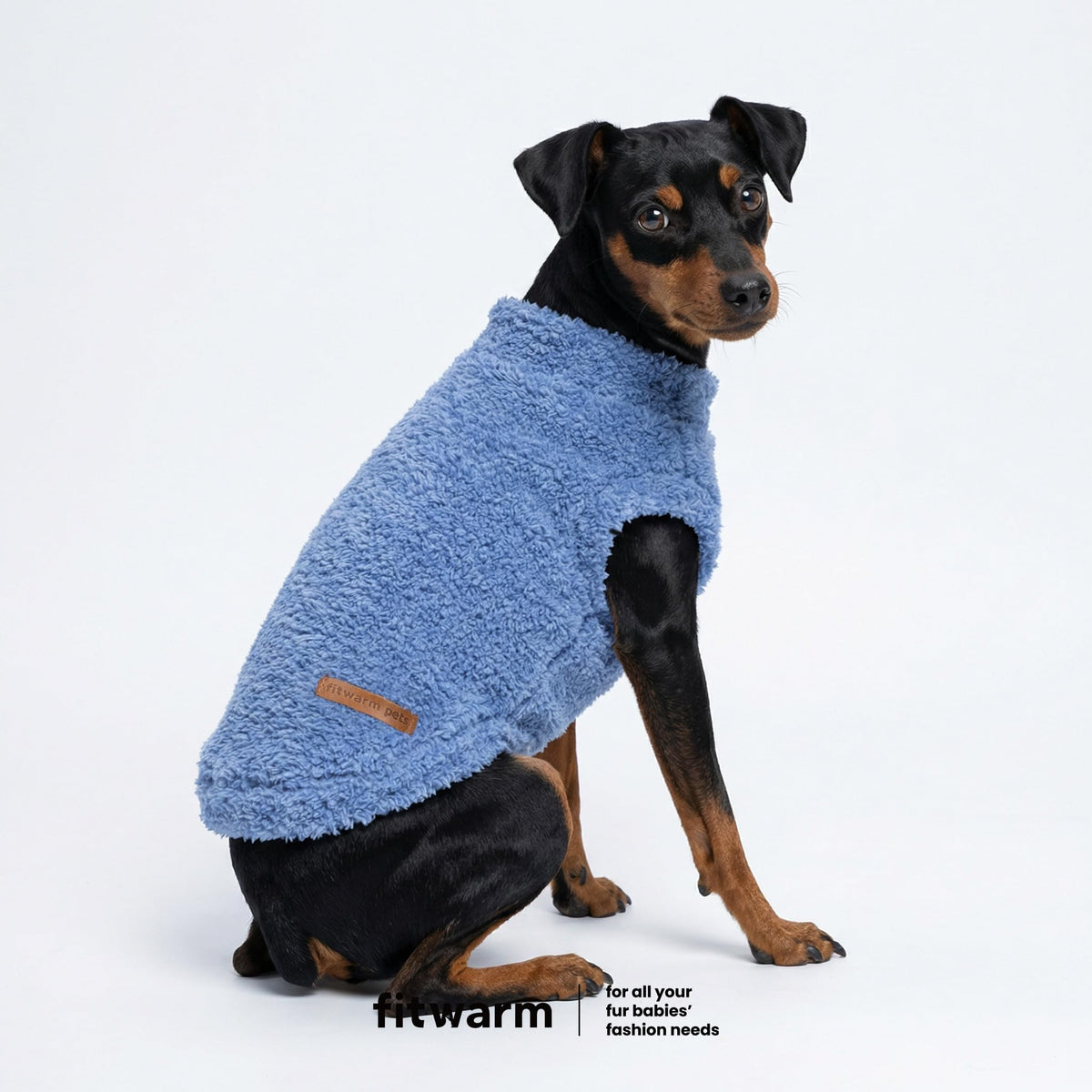 2 Pack Striped Fleece Dog Sweater (Small / Sky Blue-Olive Green)
