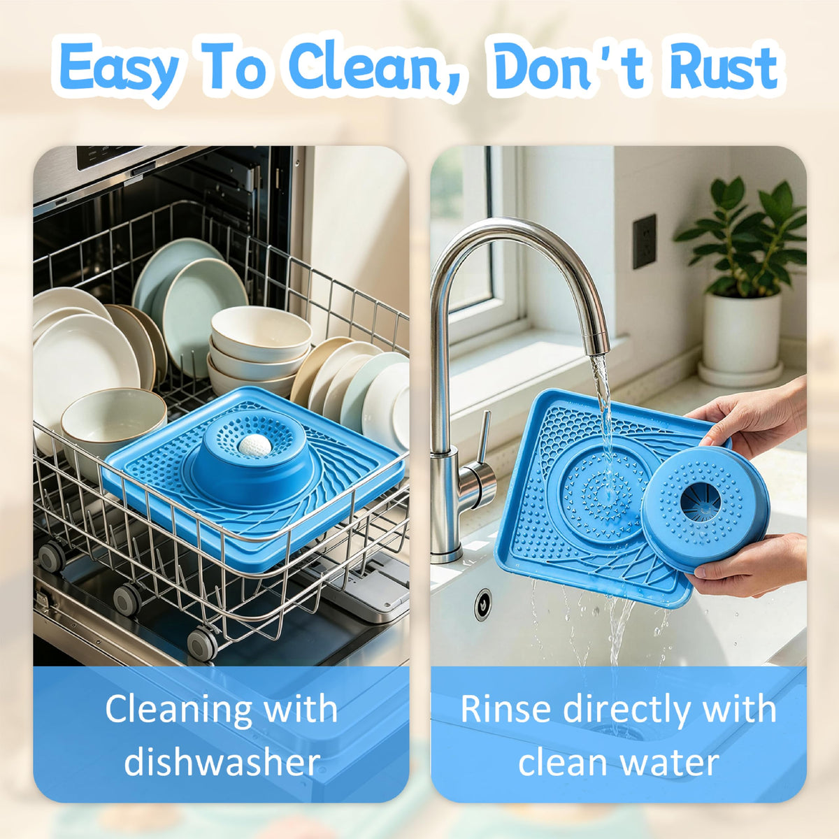Slow Feeder Dog Bowl & Lick Mat (blue)