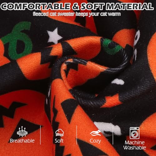 Halloween Cat Sweater Warm Fleece Pet Clothes for Cats Only (Halloween / Small)