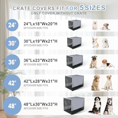 Breathable Dog Crate Cover (24"L x 18"W x 20"H / Continuous Broken Line)