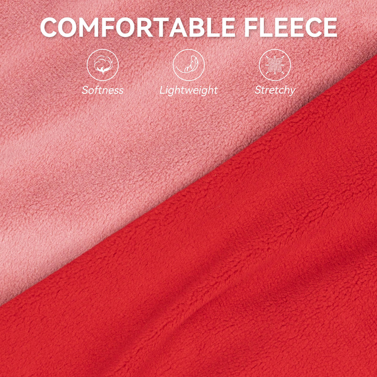 2 Pack Fleece Dog Sweater Pullover Lightweight Reflective Jacket (XX-Large / Red & Fuschia)