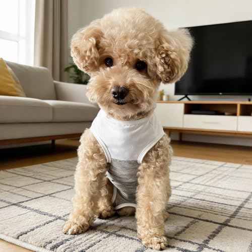Dog Surgical Suit (XX-Small / grey and white)