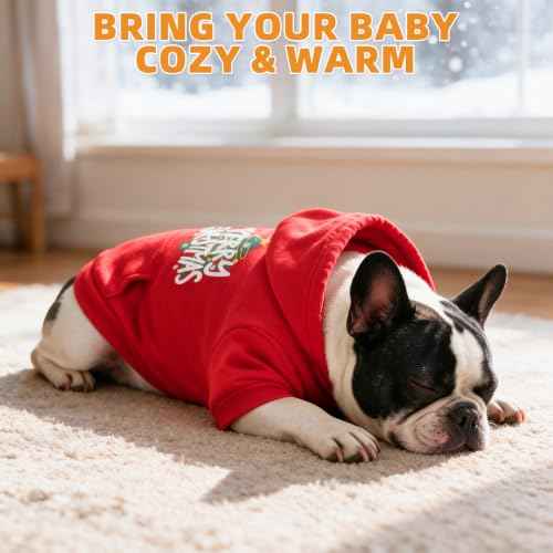 Christmas Dog Hoodie for Medium Large Dogs (Christmas Red / Large)