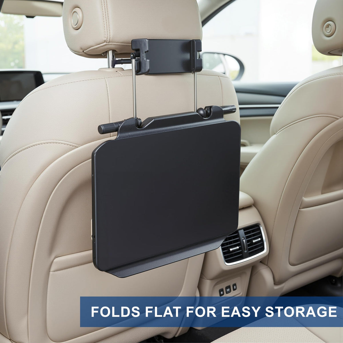 2-in-1 Car Steering Wheel Tray & Car Desk for Laptop with Phone Holder – Height Adjustable Steering Wheel Desk, Car Laptop Desk & Food Tray, Car Table Tray – Fits Cars, SUVs & Trucks (BLACK)