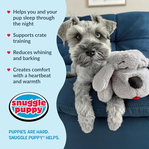 Snuggle Puppy Heartbeat Toy (Grey / 1 Count (Pack of 1))