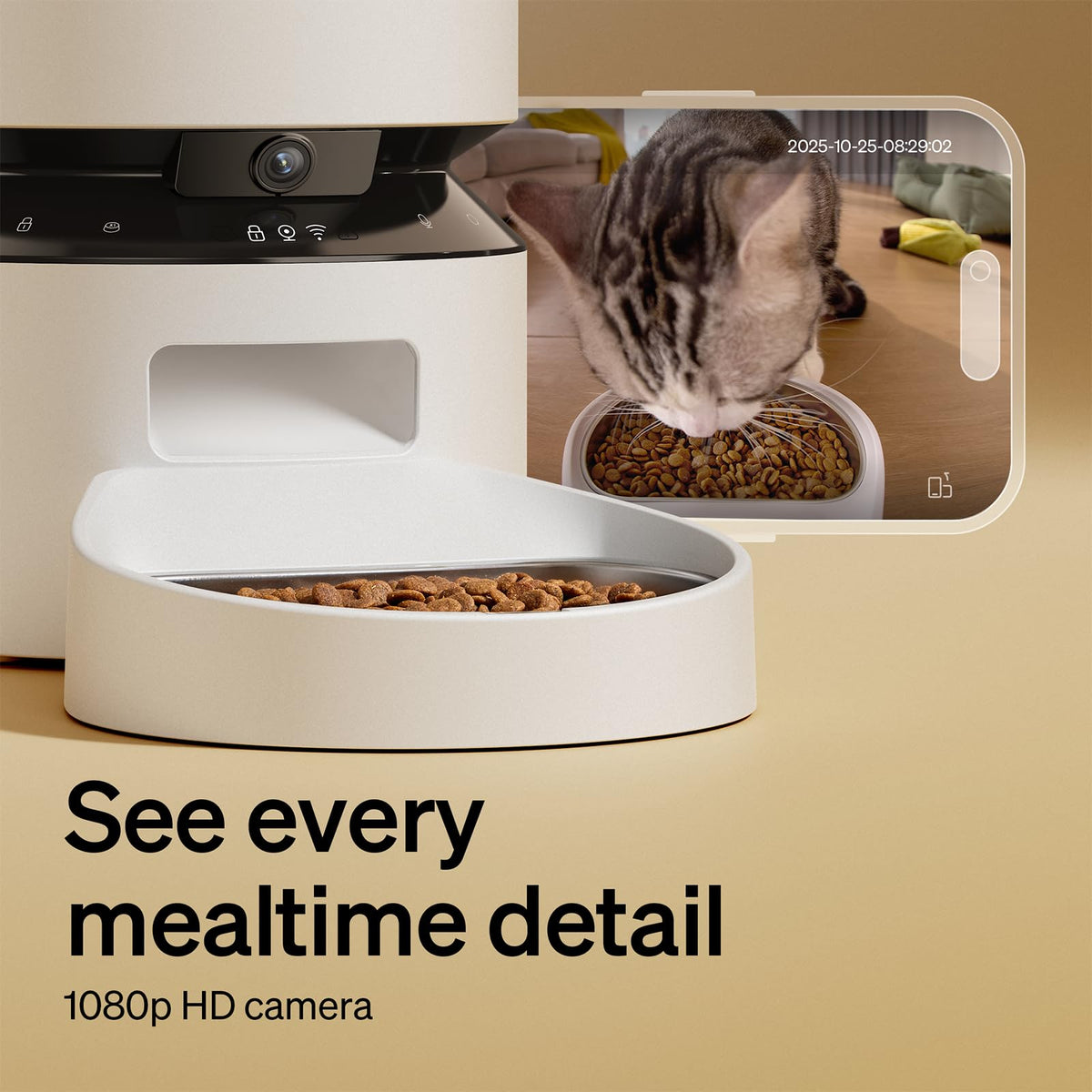 Automatic Cat Feeder with Camera (White / 5l-camera)