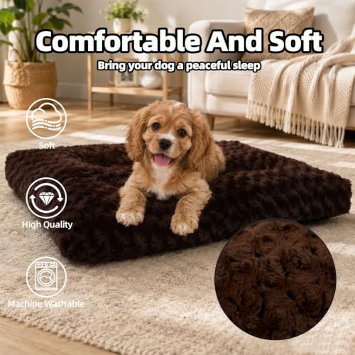 Dog Bed Medium Size (Coffee / 23"L x 18"W x 3"Th)