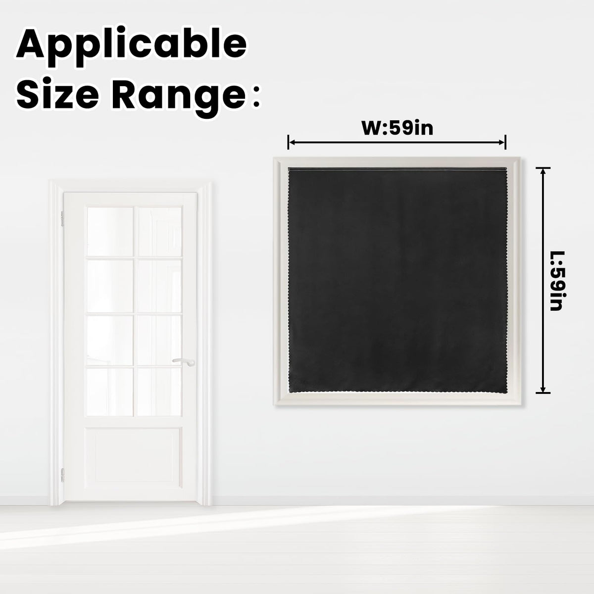 Adhesive Blackout Curtains (59"W x 59"L (Pack of 1) / Black)