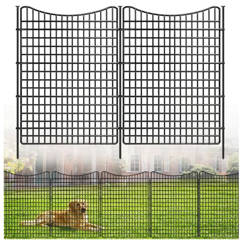 10 Panels No Dig Decorative Garden (Black / 10 Panels-36in(H)x25.2ft(L)-Concave)