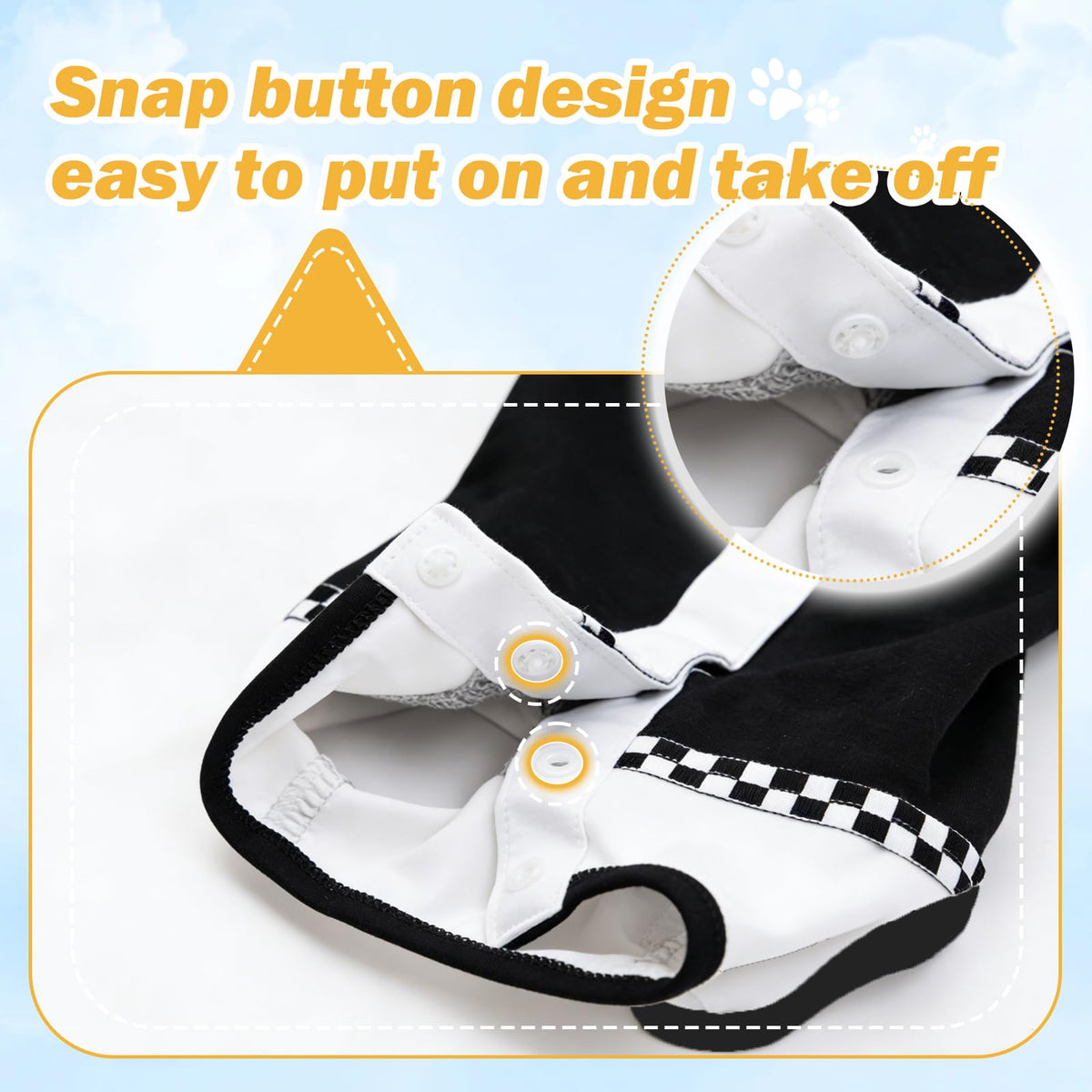 Dog Surgical Suit (XX-Small / black and white)