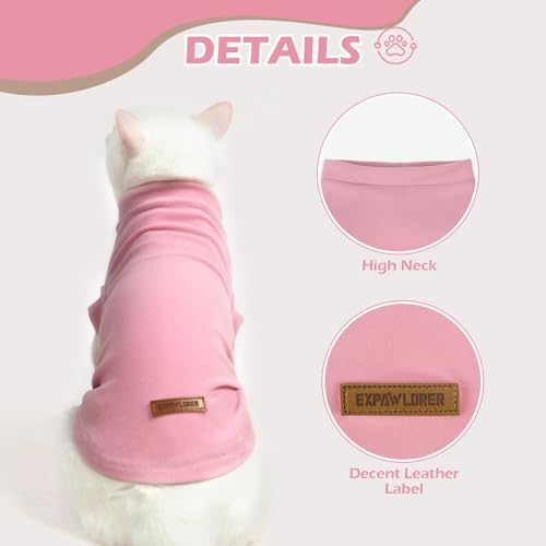 Cat Sweater Warm Fleece Pet Clothes for Cats Only (Pink / Small)