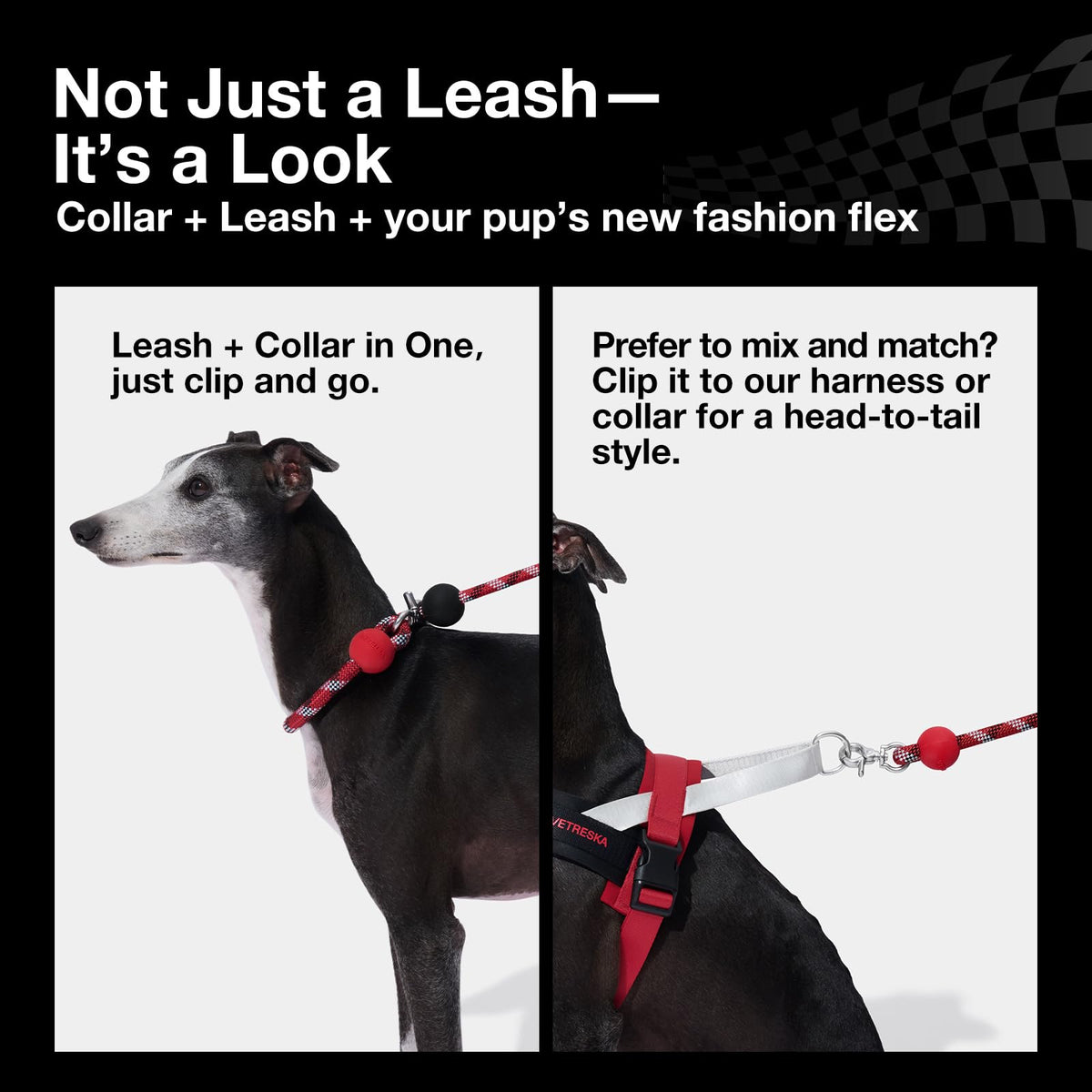 Hands Free Red Dog Leash (Circuit Red)