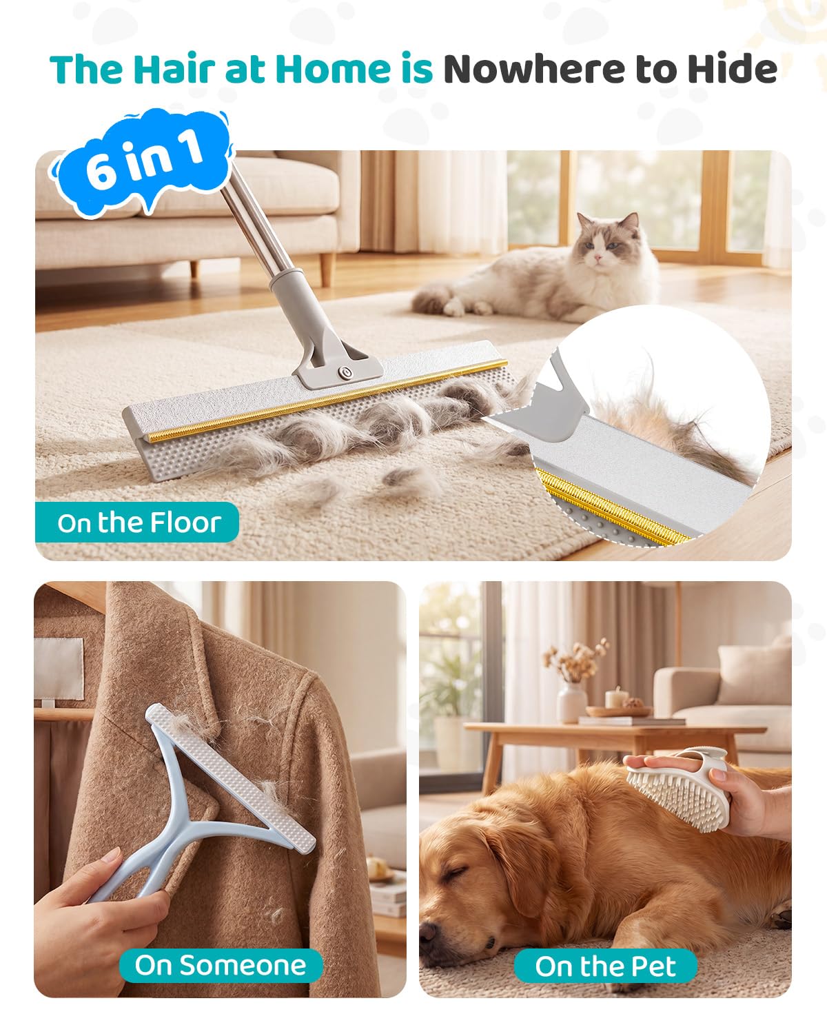 Pet Hair Remover for Carpet (gray)