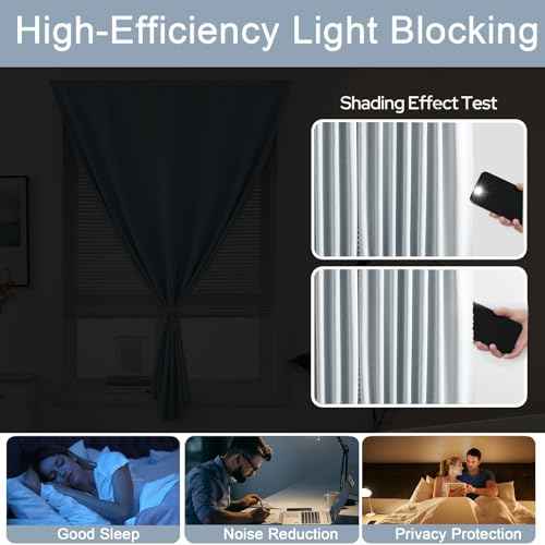Adhesive Curtain (35"W x 71"L (Pack of 2) / Light Grey)