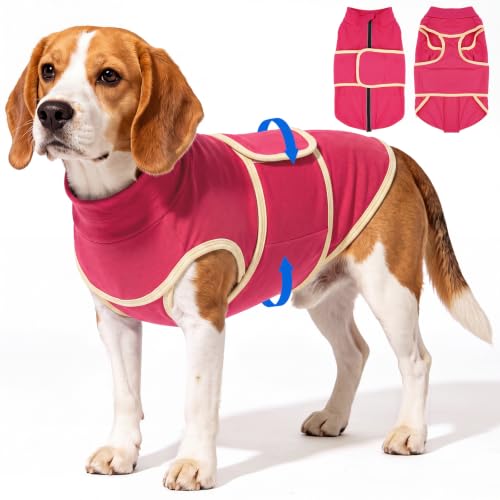 Calming Stress Relief Dog Anxiety Vest Coat that Soothes Puppy (Rosered / Medium(Chest Girth:25.6"))