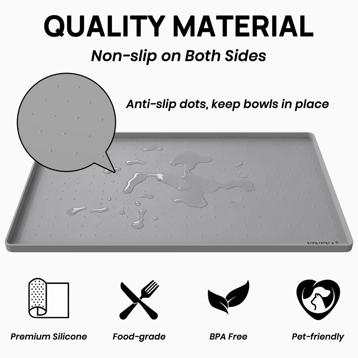 24" x 16" Silicone Under Sink Mat Waterproof (Gray / 24" x 16")