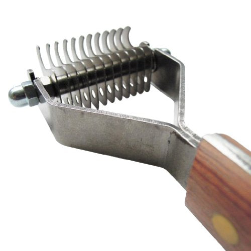 Original Dematting Undercoat Grooming Rake Stripper Tool for Dogs and Cats (12-Blade)