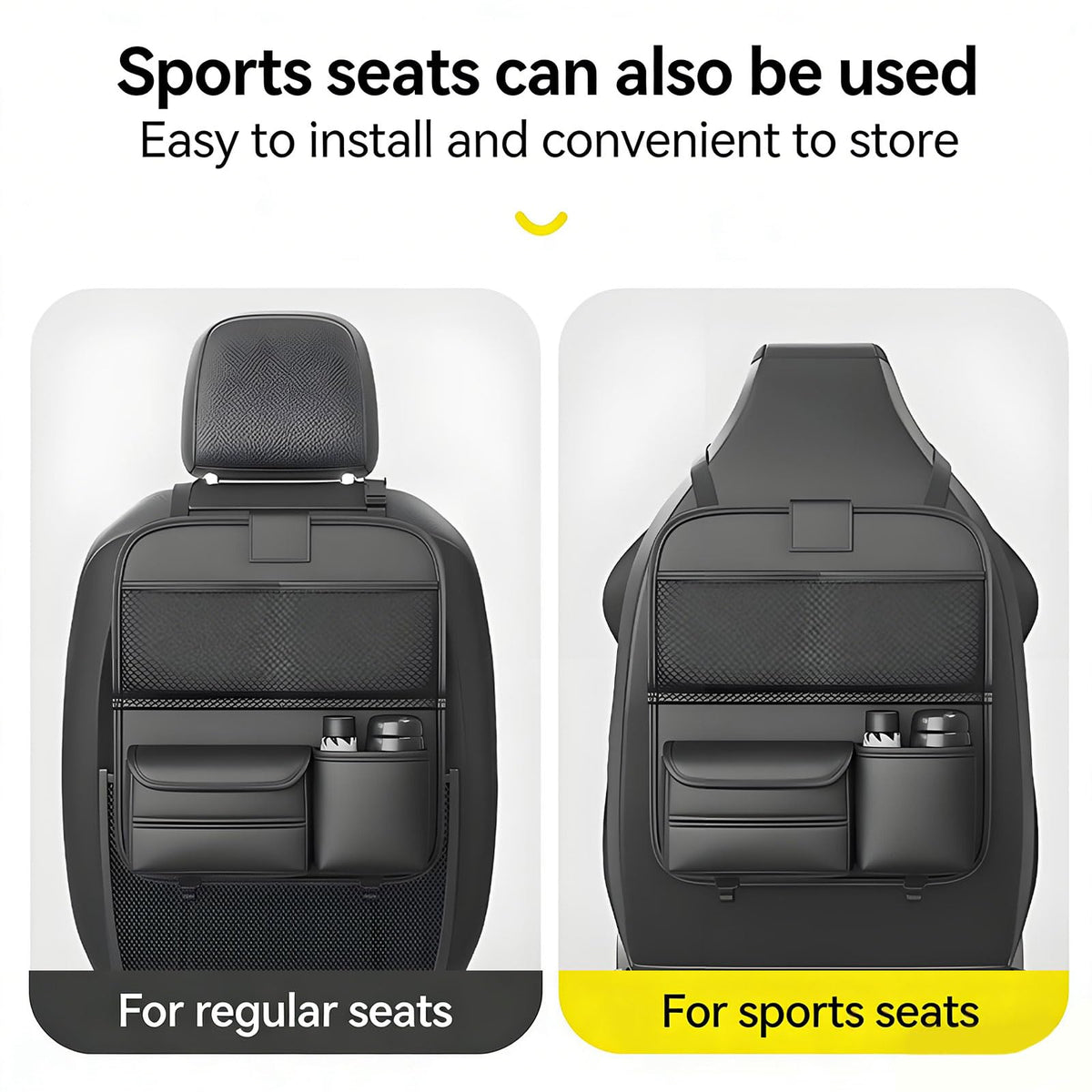 Universal Premium Leather Foldable Car Backseat Organizer with Table Tray