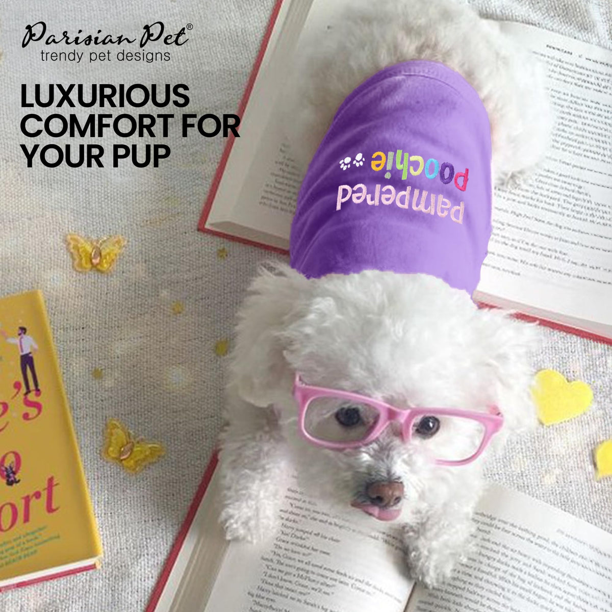 Dog Shirt 100% Cotton Shirts for Small Dogs (Small / Pampered Poochie)