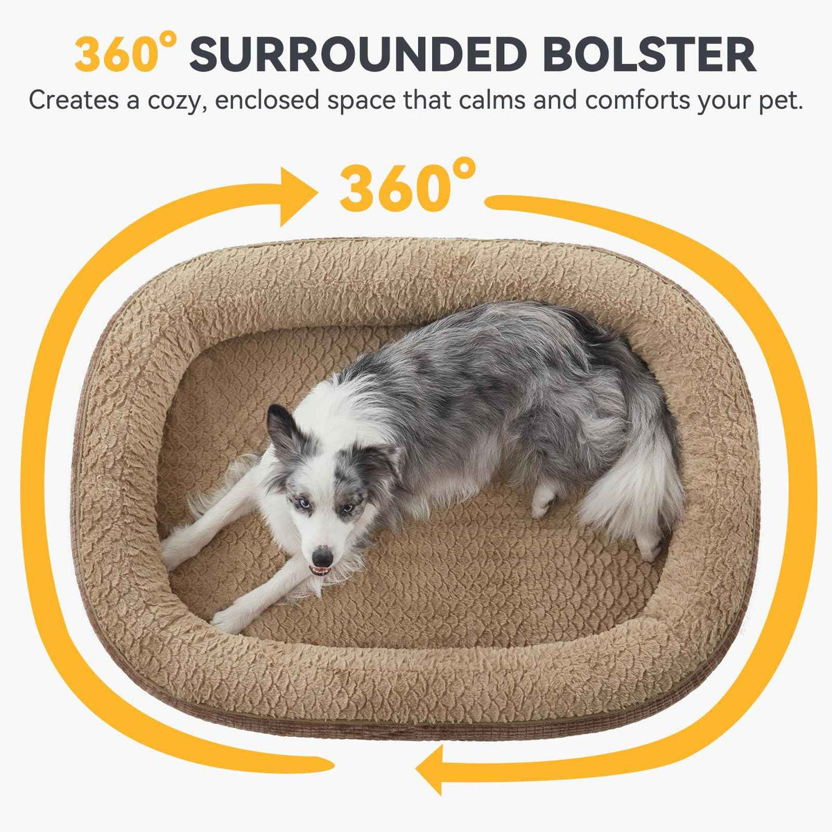 XXL Orthopedic Dog Bed for Large Dogs (Brown / 48"l X 35"w X 7.5"th)