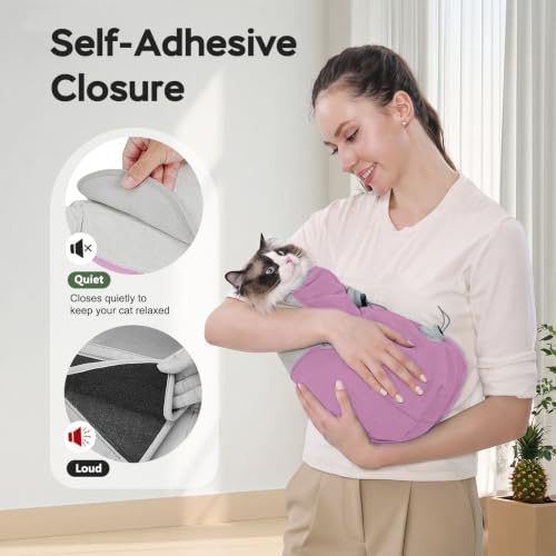 Cat Wrap for Cutting Nails (S(5-10lbs) / Pinkish Purple)