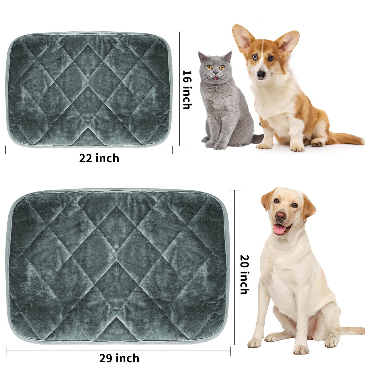 Self Warming Cat Bed Indoor (Medium 25x 19 inch / Gray)