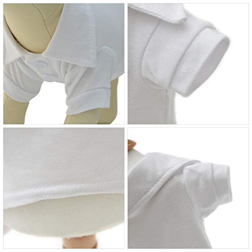 Basic Dog Polo Shirts Premium Cotton (L (-18lbs) / White)