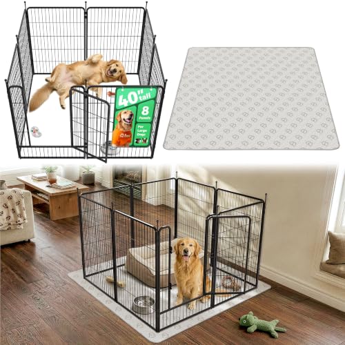 Rollick Dog Playpen with Washable Pee Pad (Black / 40"H)