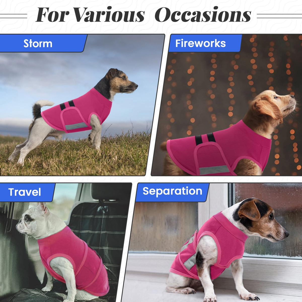 Dog Anxiety Relief Coat (RoseRed / Small)