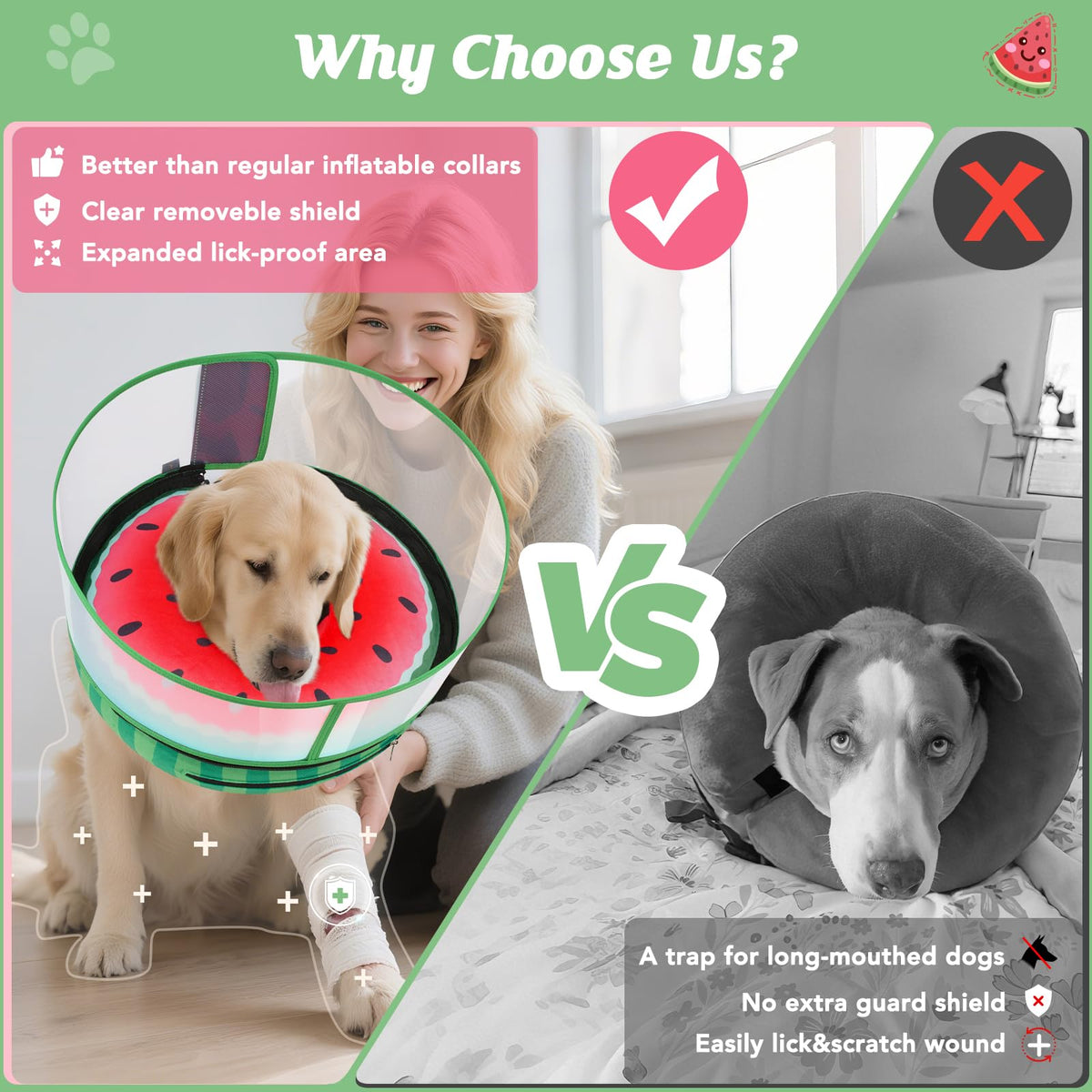 Inflatable Dog Cone with Anti (S (Neck: 5"-8"))