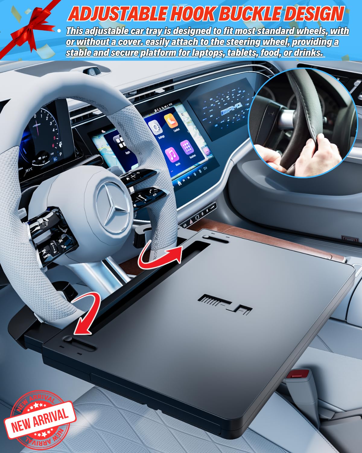 Steering Wheel Laptop Tray for Car (Car Laptop Desk)