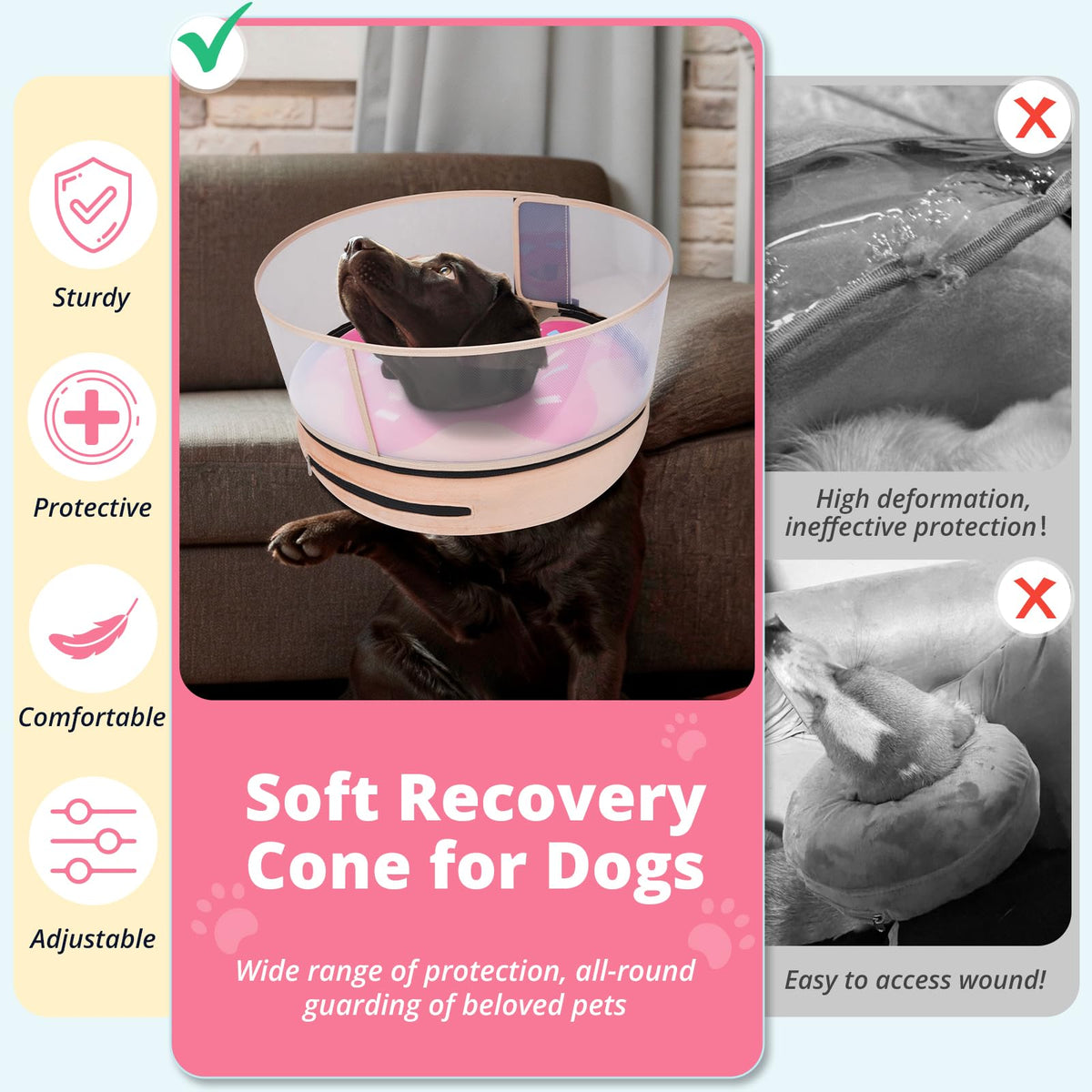 Inflatable Dog Cone with Anti (M+ (Neck: 11"-14"))