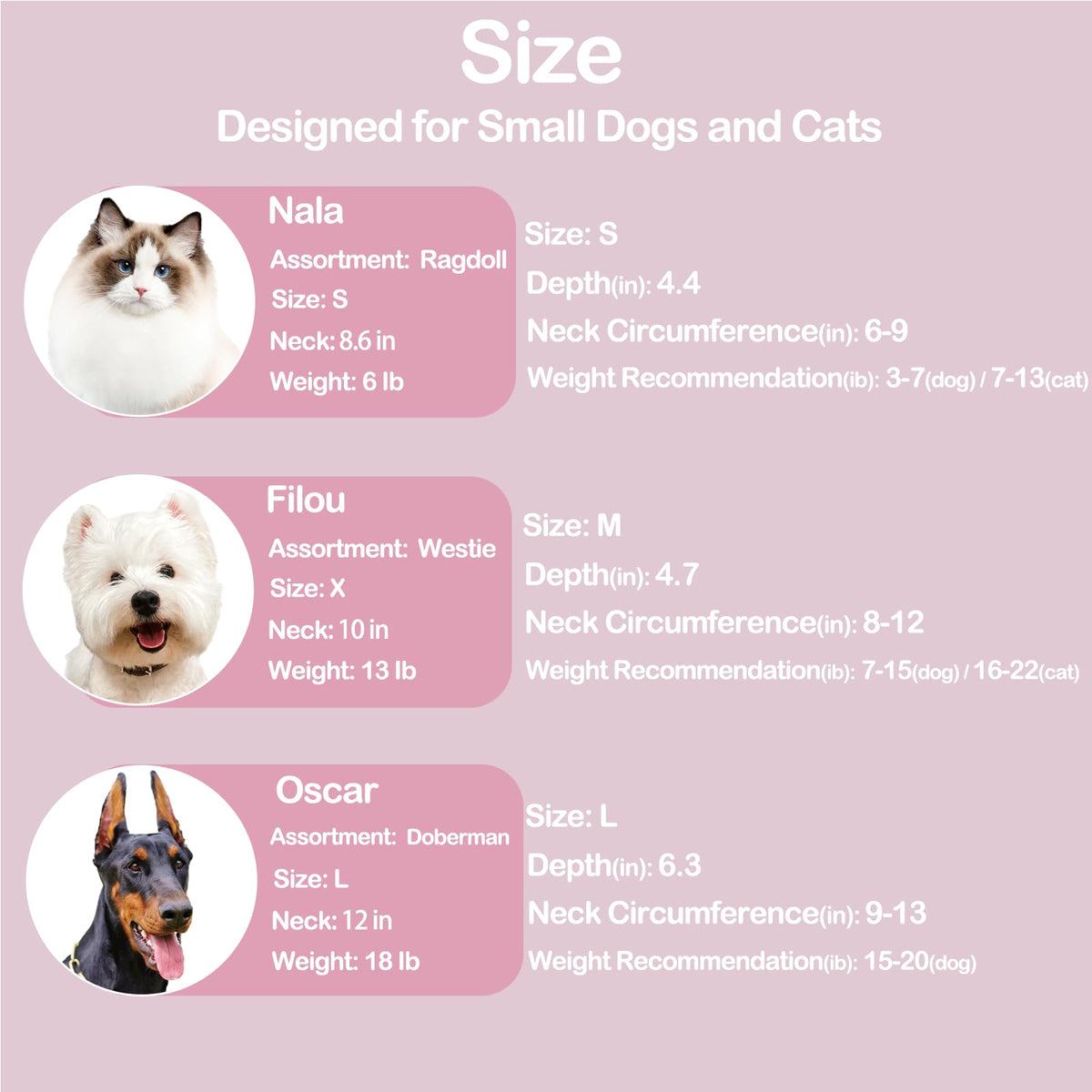 Soft Dog Cone for Small Dogs & Cats (Pink / (Neck:6.5"-8.5"))