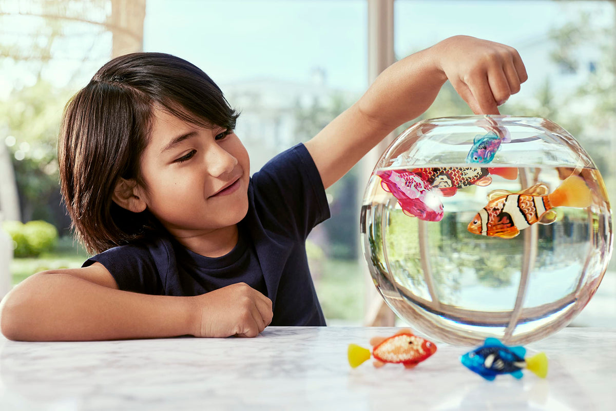 Robo Fish Robotic Swimming Fish (Teal + Orange / 2 Piece Set / Series 3)