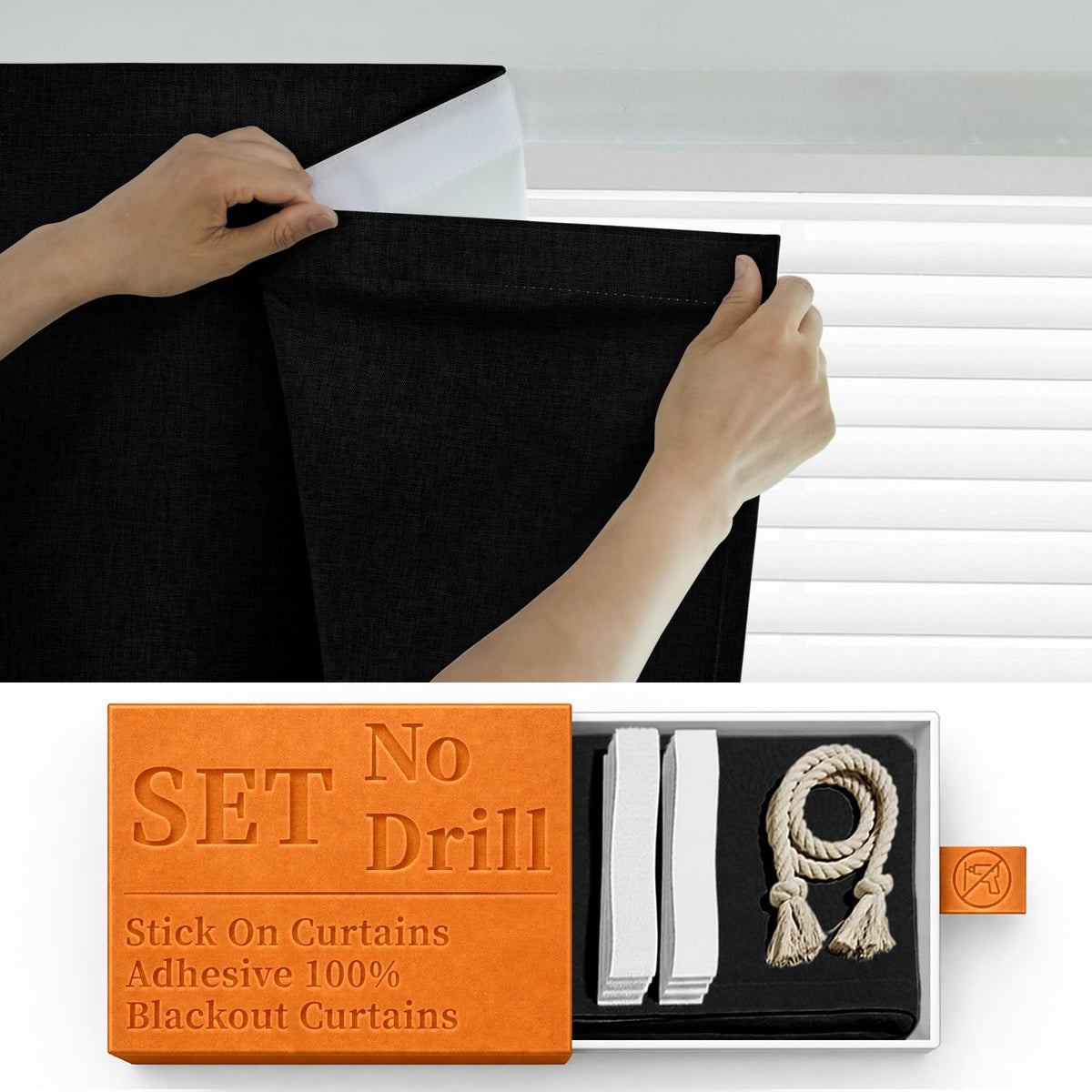 100% Blackout French Door Curtain (25"W x 72"L (Pack of 1) / Black)