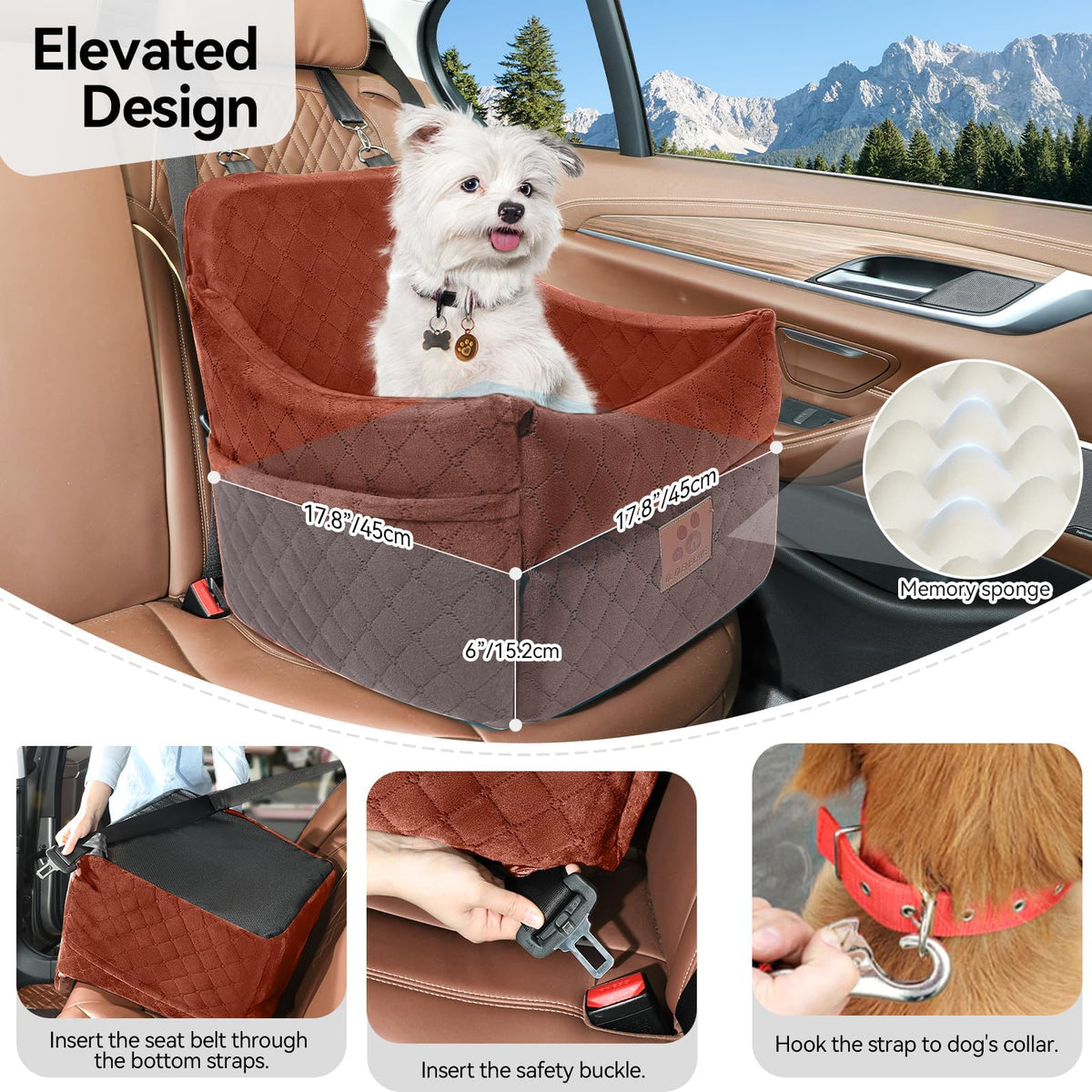 Dog Car Seat for Small (Brown)