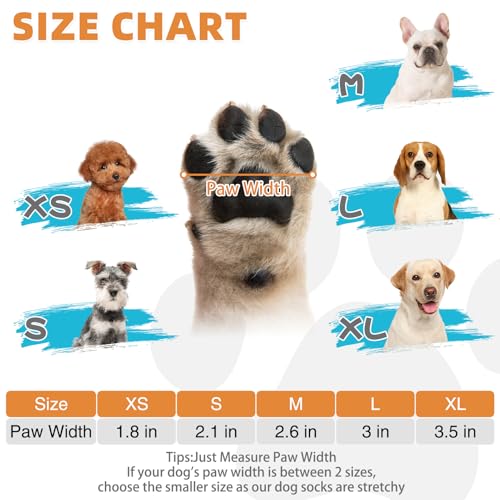 Dog Socks Shoes for Hot Pavement (Orange / X-Large(4 Pack))