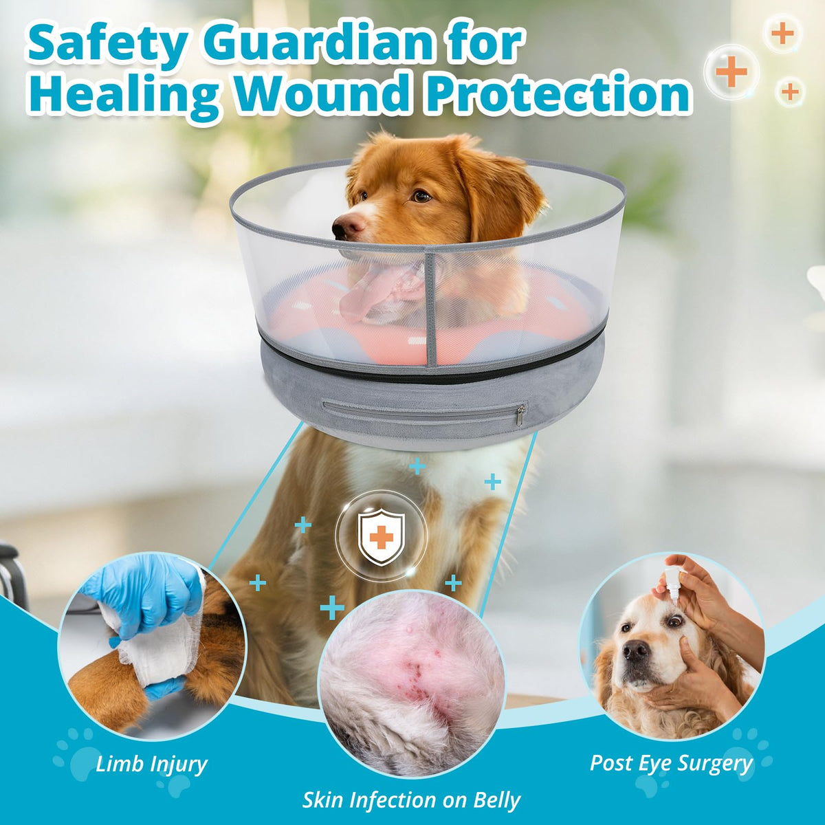 Inflatable Dog Cone with Anti (S (Neck: 5"-8"))