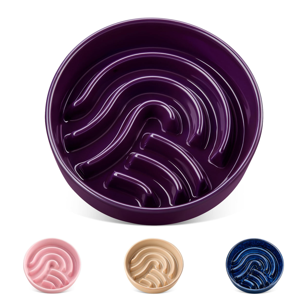Slow Feeder Dog Bowl (Dark Purple / 0.6 Cups)