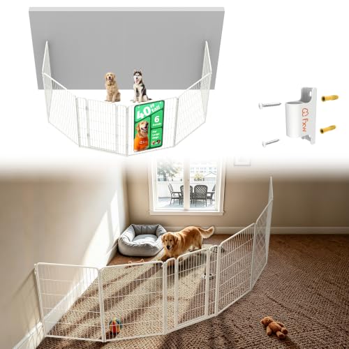 Homeplus Indoor Dog Playpen with Fence (White / 40"H)