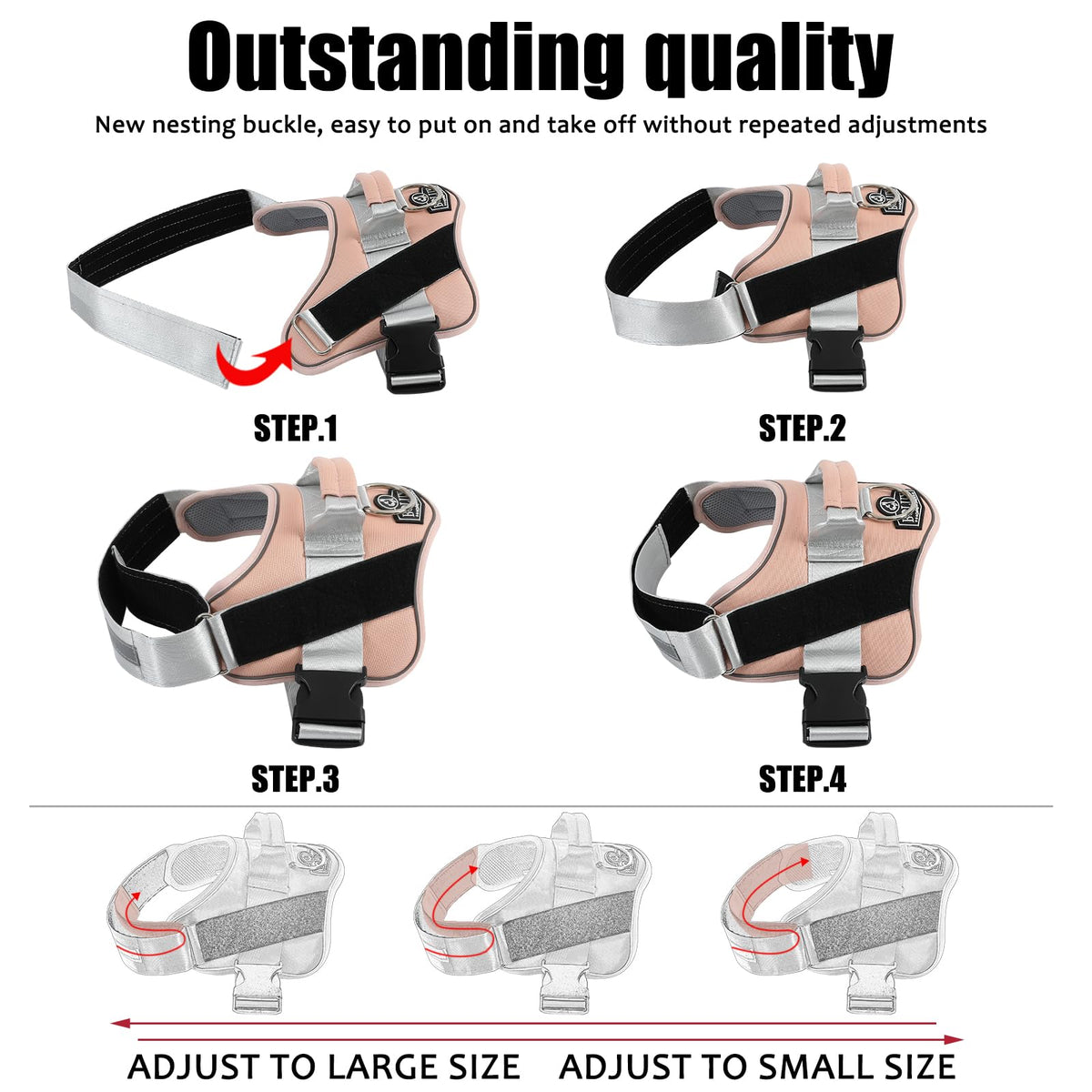 Dog Harness No (X-Large (Pack of 1) / RosePink)