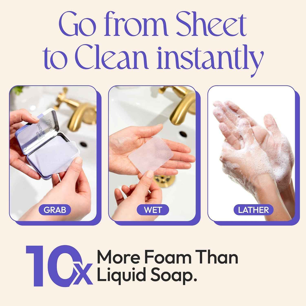 Paper Soap Sheets for Traveling (Lavender (Pack of 3))