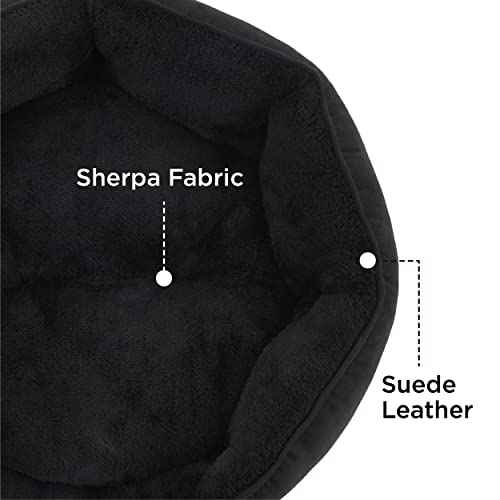 Small Dog Bed Washable (20"L x 19"W x 6"Th / Black)